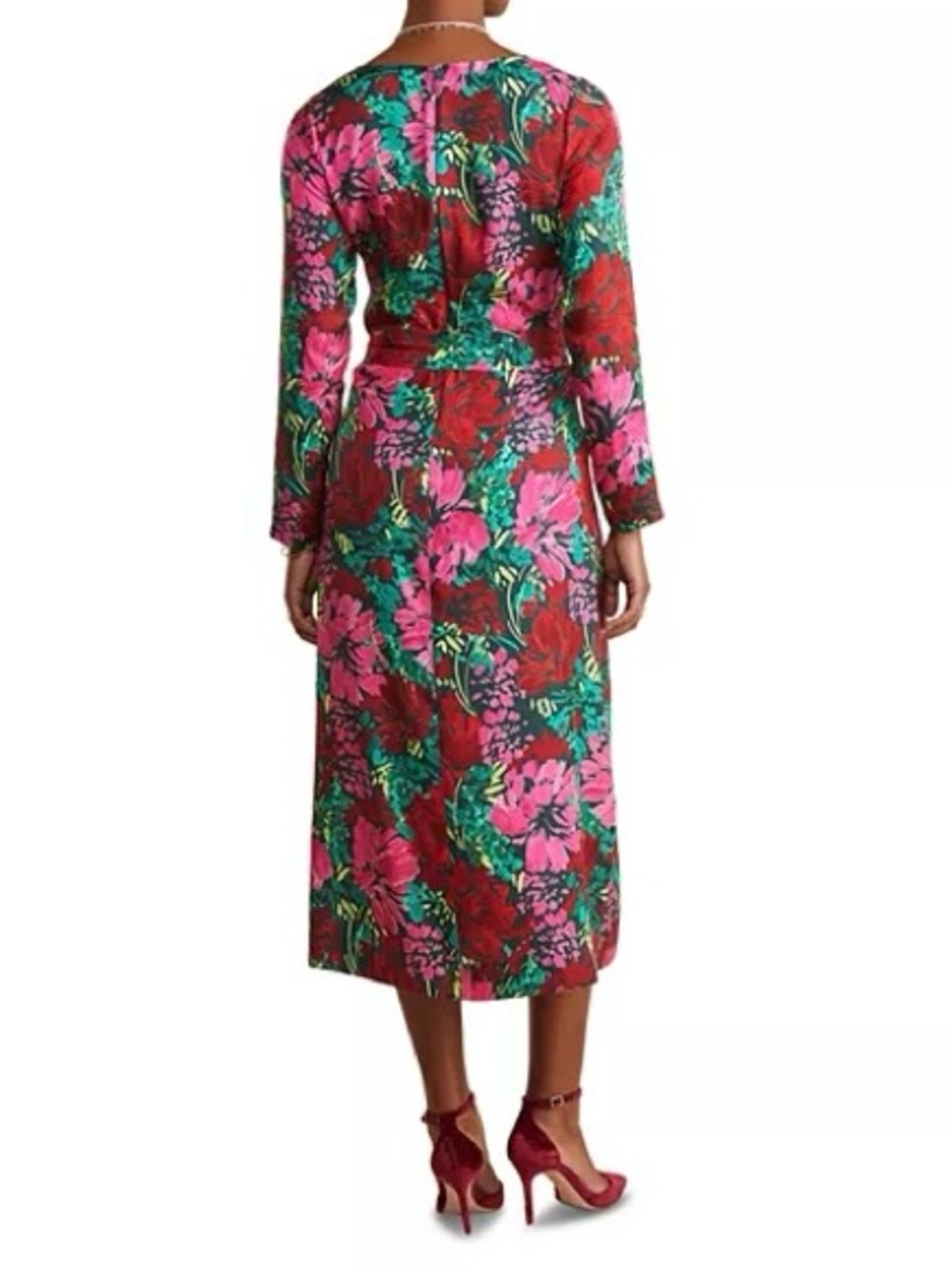NWT Vineyard Vines Silk Blend Twill Midi Dress •  Size L • Brush Floral - Picture 4 of 13